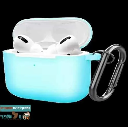 מגן סיליקון לאוזניות Airpods pro בצבע לבן Noctilucent - זוהר בחושך!
