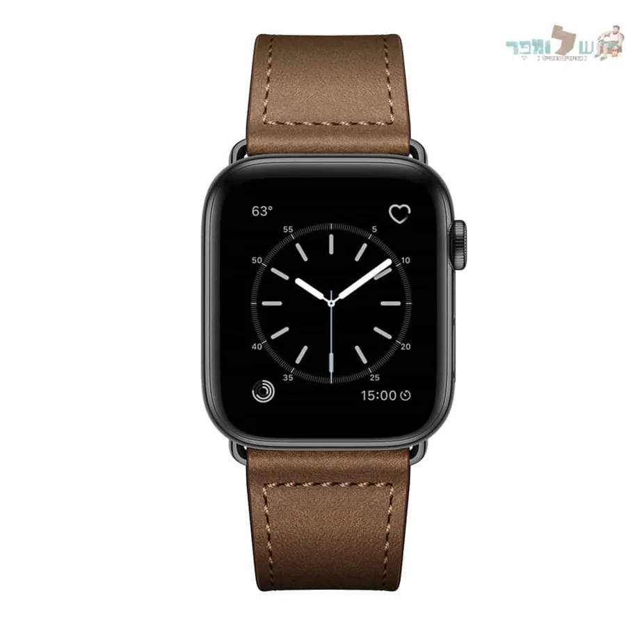 רצועת עור אמיתית מסדרת המנהלים שלנו בצבע Navy brown