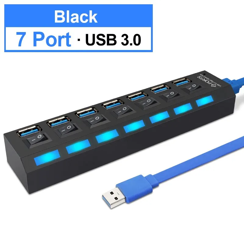 מפצל USB עם 7 יציאות