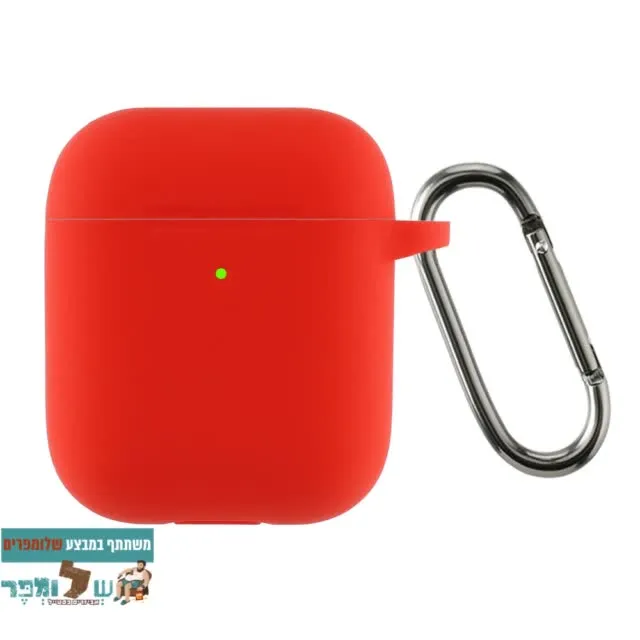 מגן סיליקון לאוזניות Airpods 1/2 בצבע אדום
